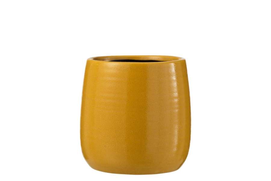 FLOWERPOT REGULAR CERAMIC OCHRE LARGE