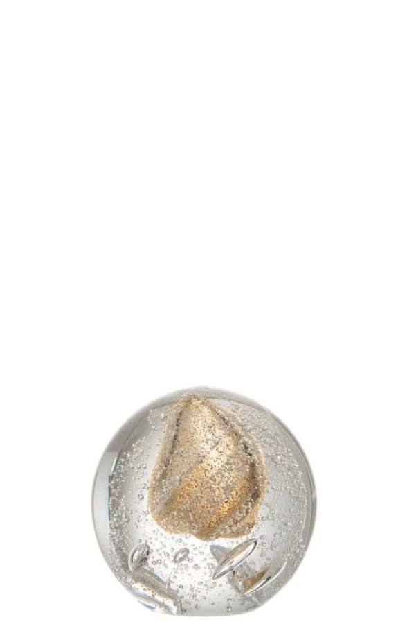 PRESSE-PAPIER BULLES VERRE OR MEDIUM