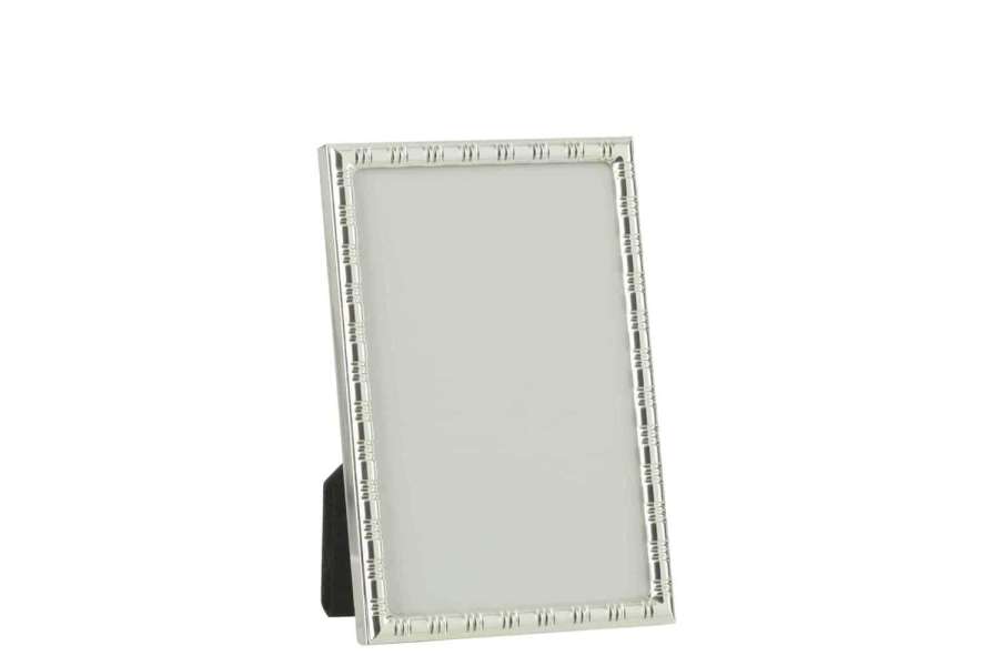 PHOTO FRAME ROUNDED LINES BORDER 15X20 METAL SILVER LARGE