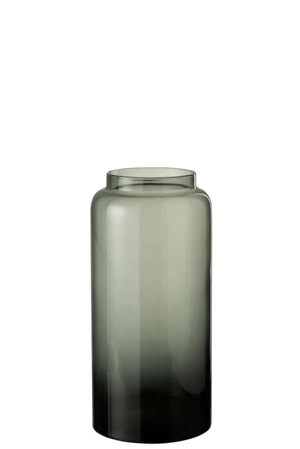 VASE RIGHT LONG GLASS GREY SMALL