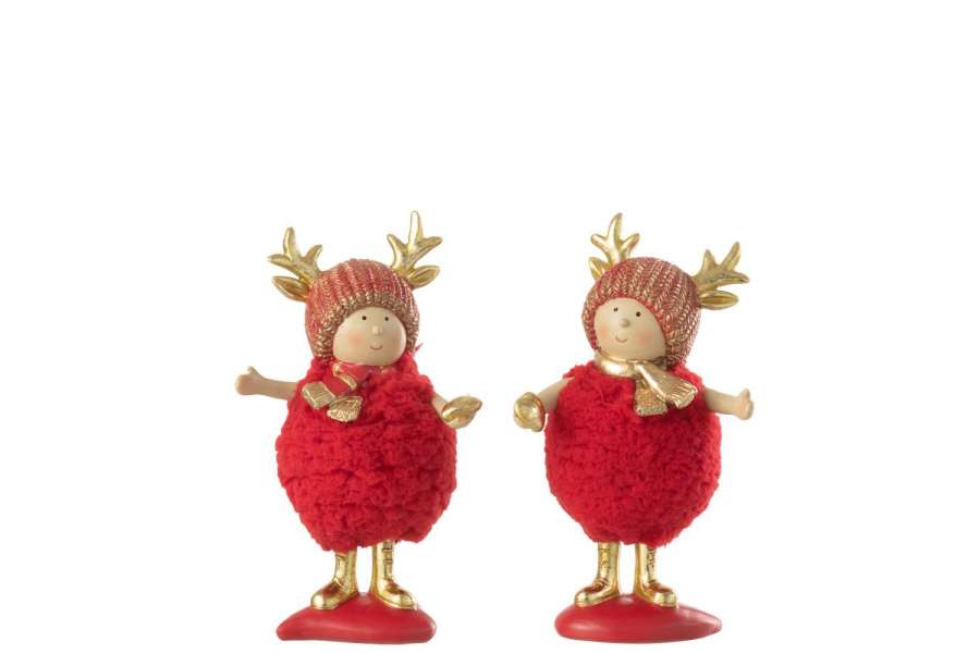 CHILDREN ANTLERS RESIN RED/GOLD MEDIUM ASSORTMENT OF 2