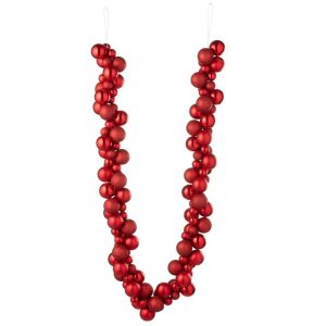 GARLAND CHRISTMAS BAUBLES PLASTIC CHRISTMAS RED