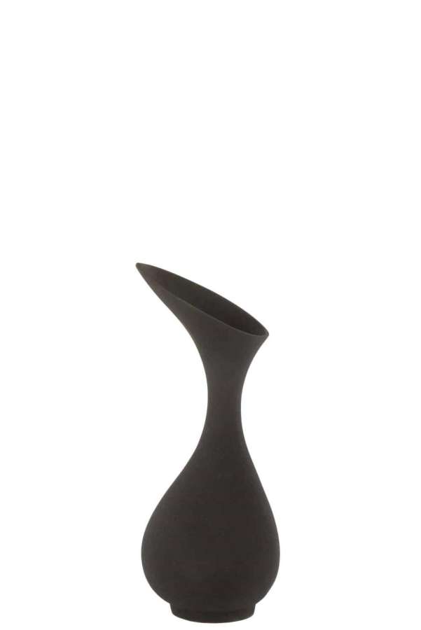 VASE OLIVIA ROUGH ALUMINIUM BLACK SMALL