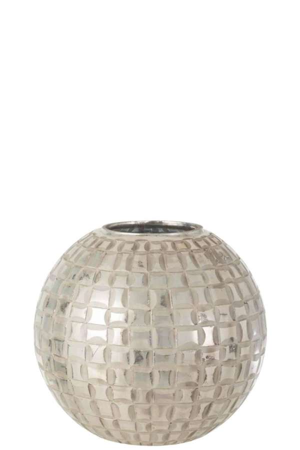 TEALIGHT HOLDER ALARA GLASS GREY LARGE