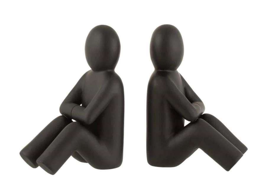 SET 2 BOOKEND P'TIT MAURICE POLY BLACK