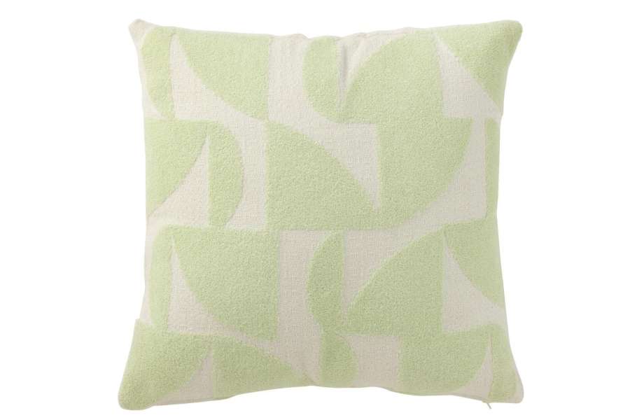 CUSHION GEO TEXTILE WHITE/MINT GREEN