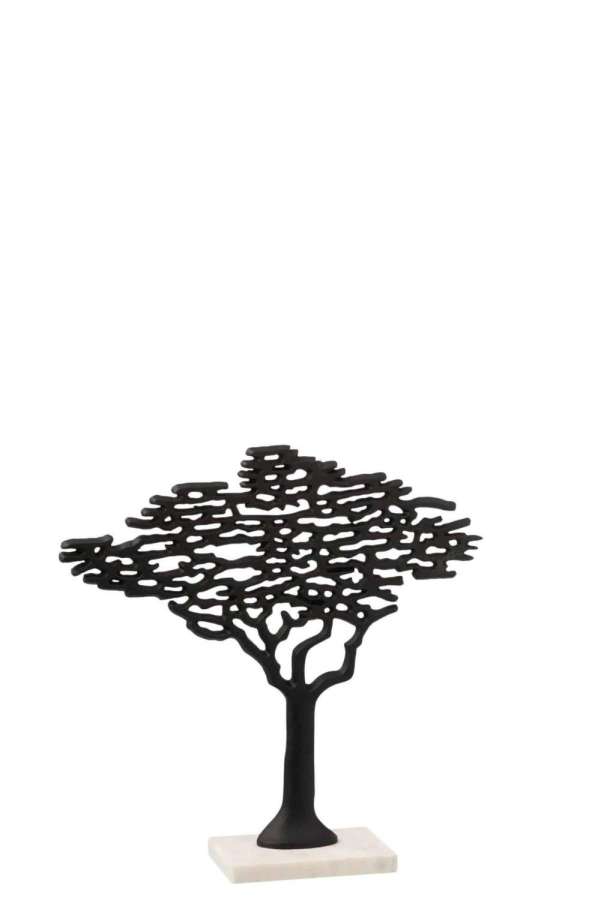 FIGURE TREE ON FOOT ALUMINIUM/MARBLE BLACK/WHITE