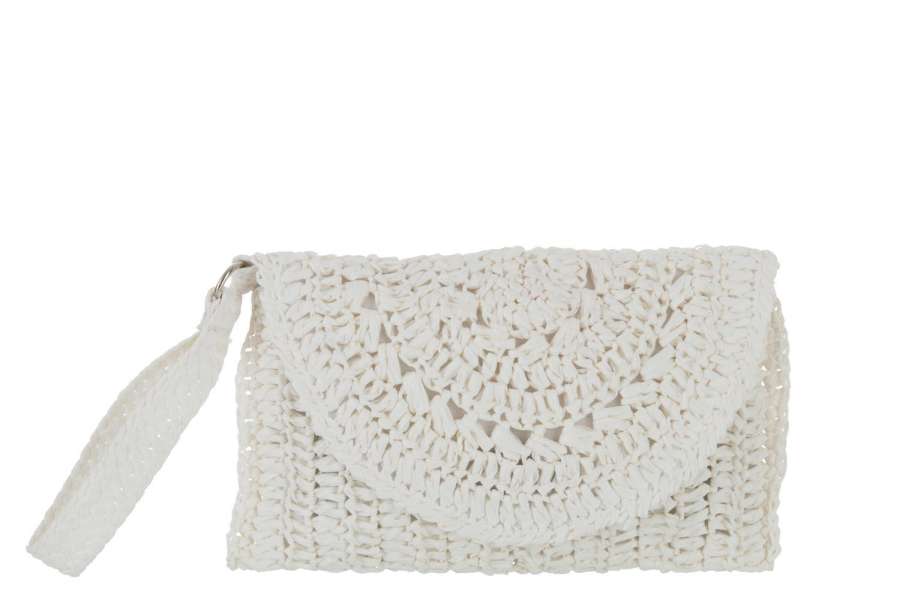 CLUTCH BAG STRAP PAPER WHITE