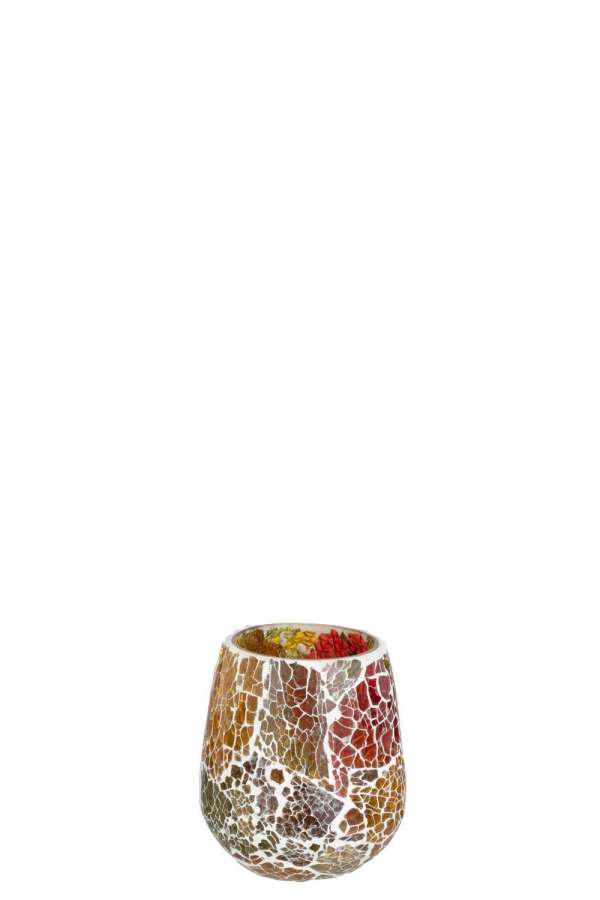 CANDLE HOLDER SUNSET GLASS MULTI MEDIUM