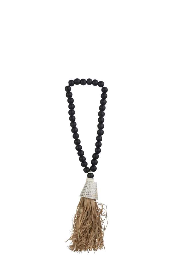 NECKLACE BEADS SHELL BLACK
