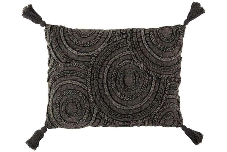 CUSHION CIRCLE COTTON RECTANGLE DARK GREY