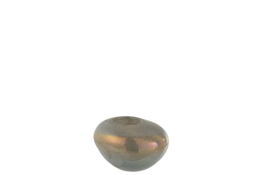 VASE LEO ROUND GLASS GREY