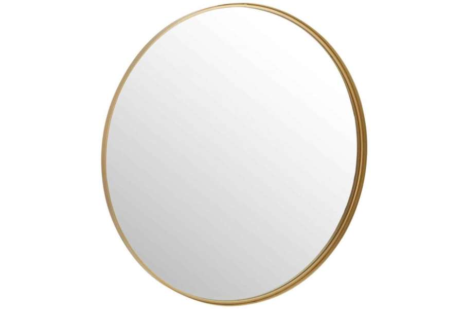 MIRROR ROUND HIGH BORDER METAL/GLASS GOLD LARGE