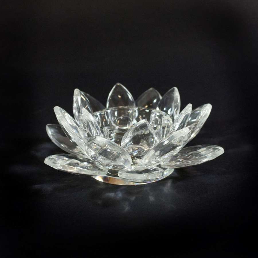 Lysholder Krystall Blomst Liten 12X5Cm