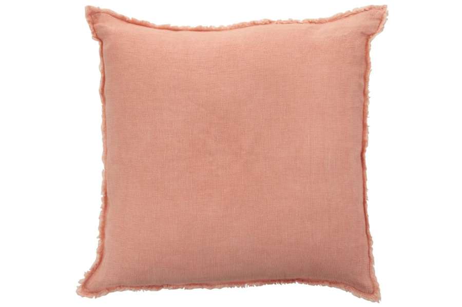 CUSHION STONEWASHED LINEN  PEACH PINK
