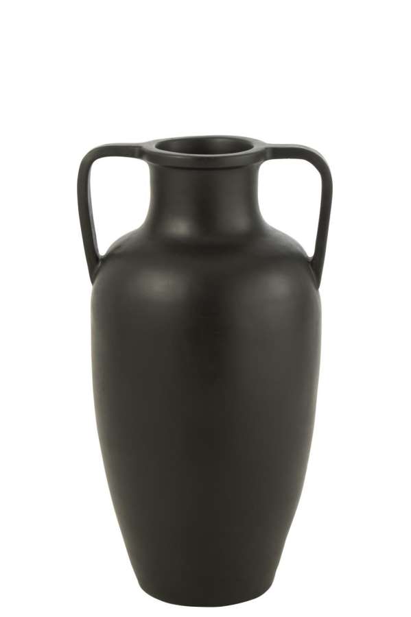 VASE 2 ARMS TERRACOTTA BLACK LARGE