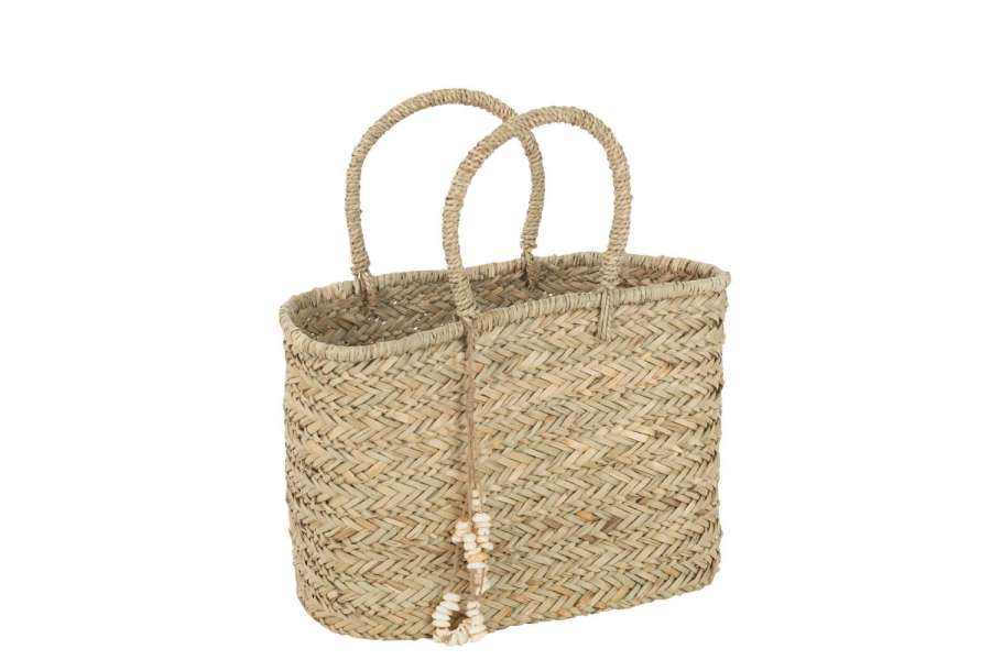 BEACH BAG SHELLS JUTE NATURAL LARGE