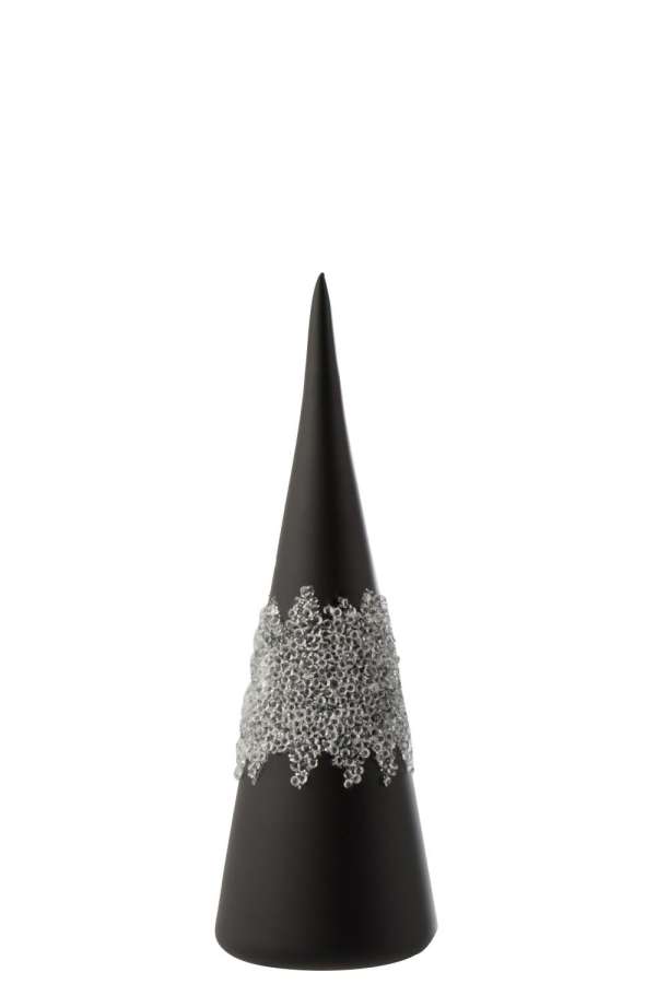 CONE SUGAR MIDDLE DIAMONDS LINE GLASS MATTE BLACK SMALL