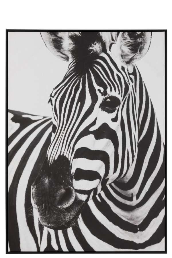 WALL DECO ZEBRA CANVAS/PLASTIC BLACK/WHITE