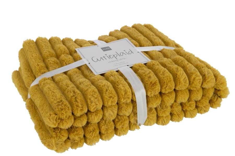 PLAID CORDUROY POLYESTER OCHRE