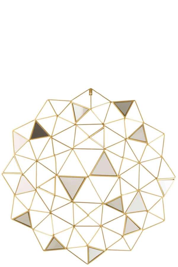 WALL DECORATION MIRRORS TRIANGLES METAL GOLD