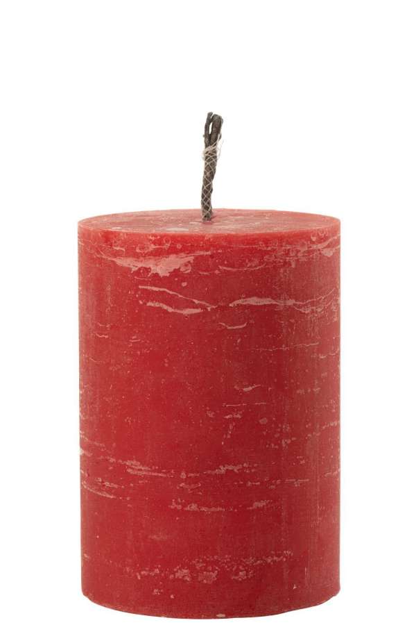 OUTDOOR CANDLE PILLAR PARAFFIN RED MEDIUM-95HOURS