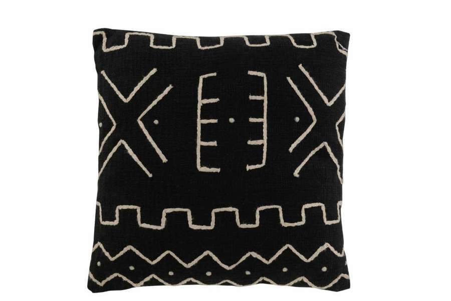 CUSHION GRAPHIC DRAWING 2 COTTON BLACK