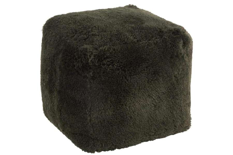 POUF SQUARE SHEEPSKIN GREEN