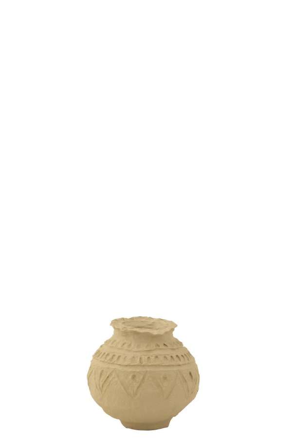 POT SPHERE PAPER MACHE NATURAL