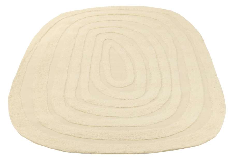 RUG OVAL CURVED STRIPES WOOL CREAM