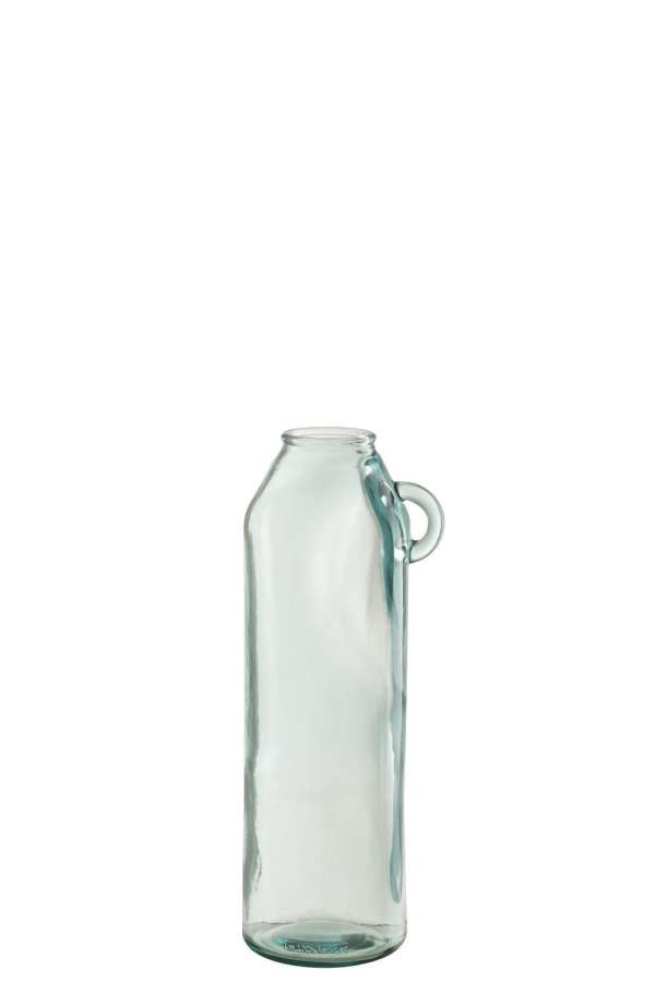 VASE HANDLE CYLINDER RECYCLED GLASS LARGE