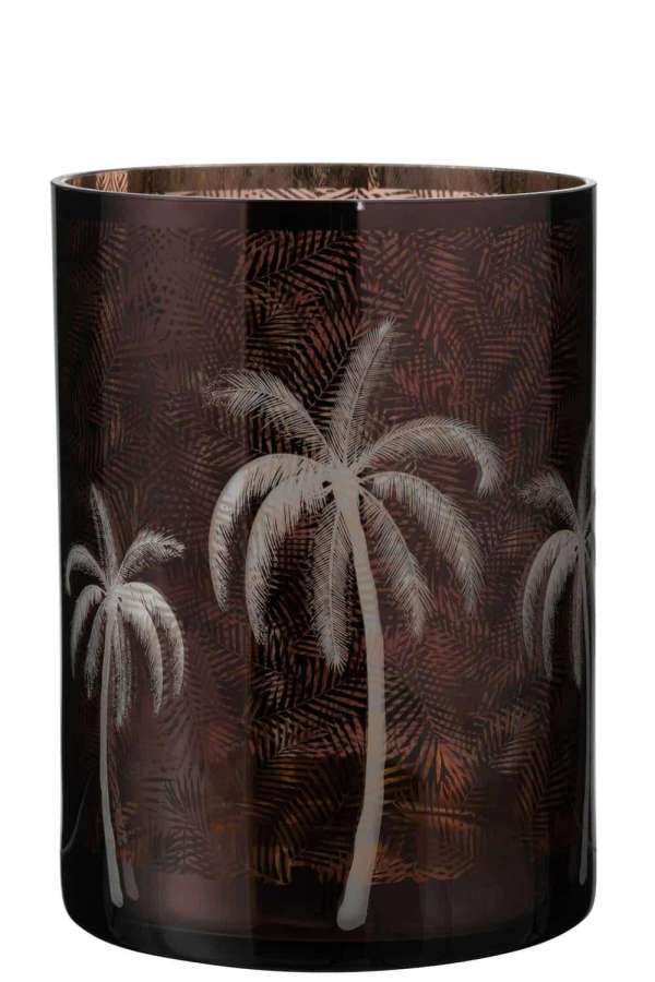 HURRICANE PALM TREE GLASS BROWN XLARGE