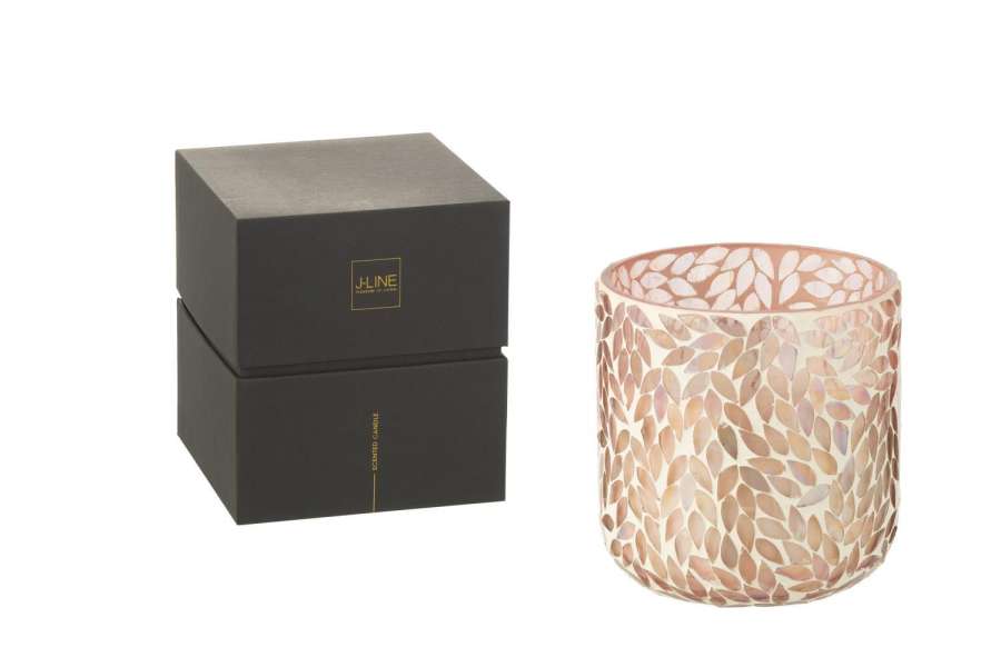 SCENTED CANDLE TENDER ROSE WAX PINK MEDIUM-70HOURS