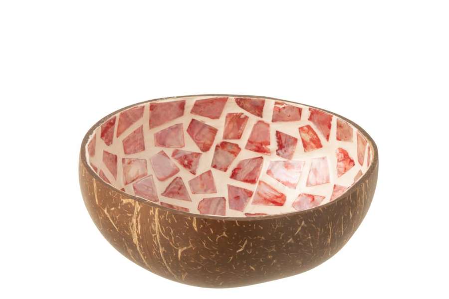 BOWL COCONUT MOSAIC COCONUT + SHELL LIGHT PINK