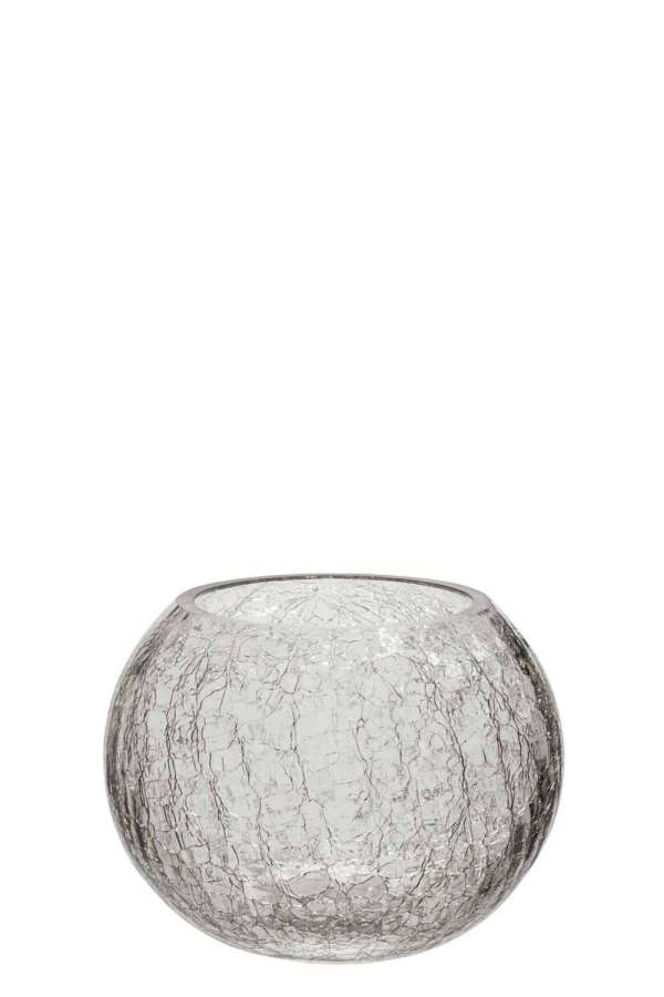 HURRICANE BALL CRACKLE GLASS TRANSPARENT LARGE