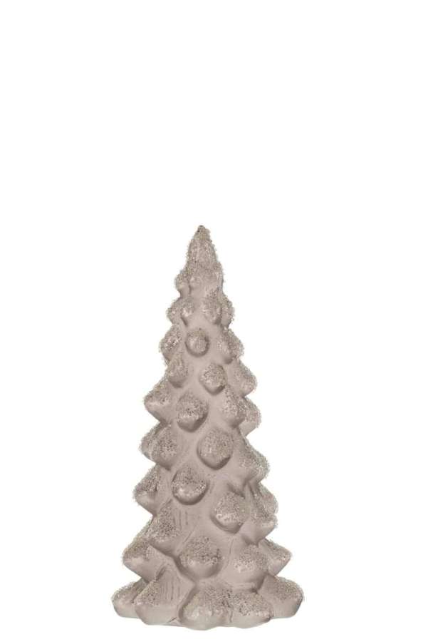 CHRISTMAS TREE DECO SUGAR GLASS FROSTED GREY SMALL
