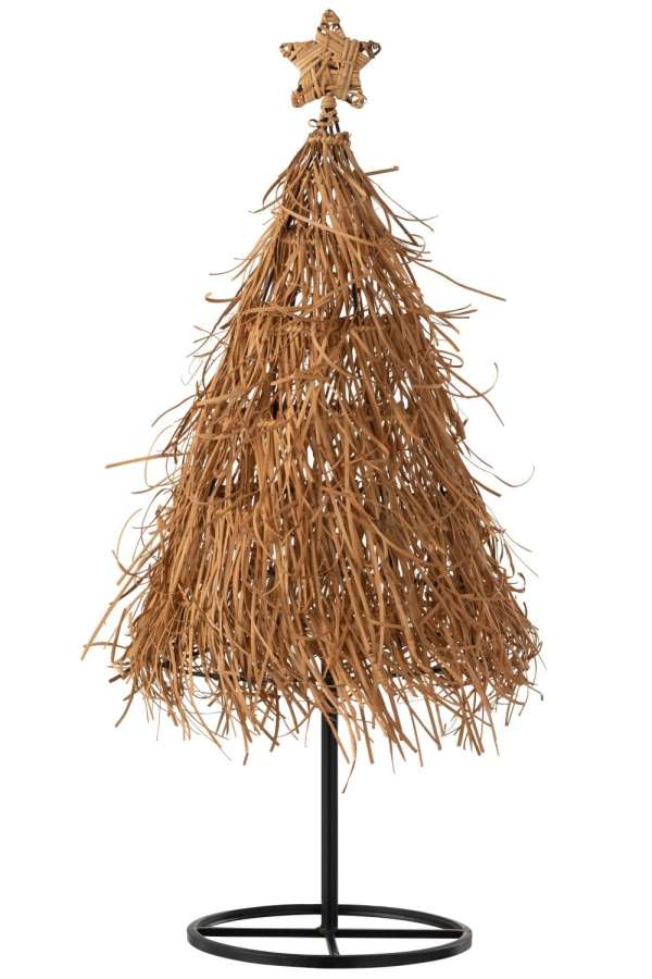 CHRISTMAS TREE STAR RATTAN NATURAL LARGE