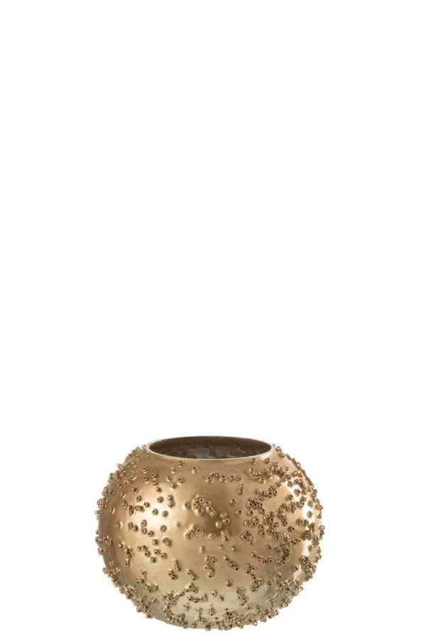 TEALIGHTHOLDER LISE GLASS GOLD SMALL