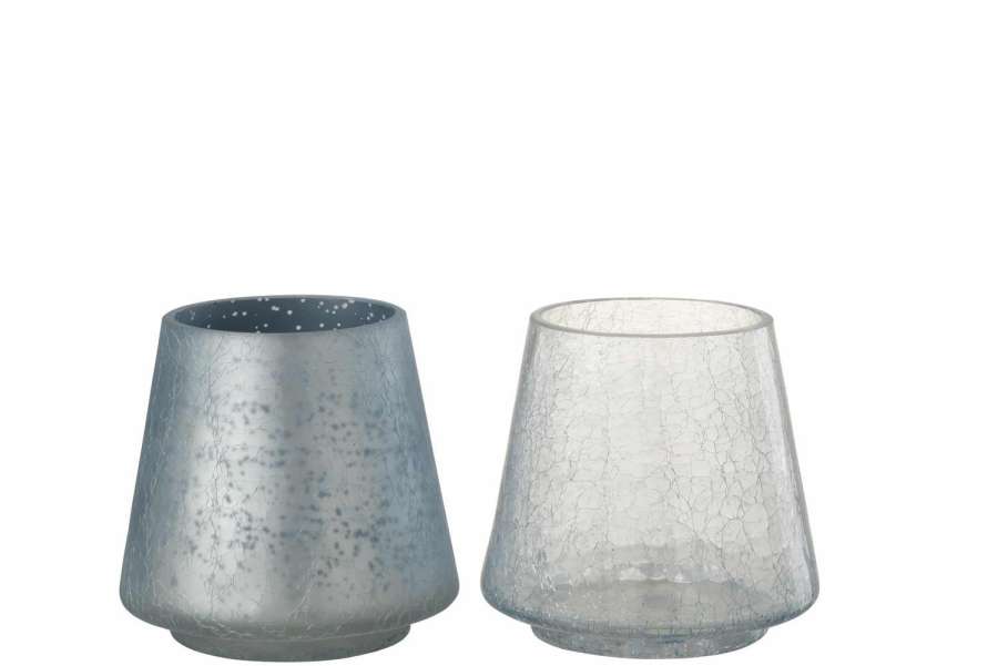 HURRICANE CONIC CRAQUELURE MATT/SHINY BLUE MEDIUM ASSORTMENT OF 2