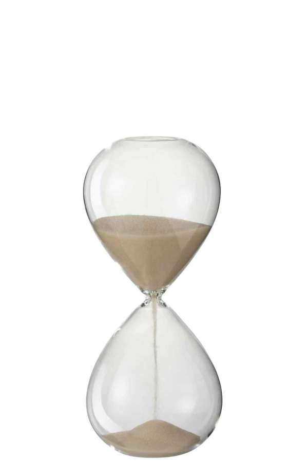 HOURGLASS DECO GLASS/SAND BEIGE MEDIUM