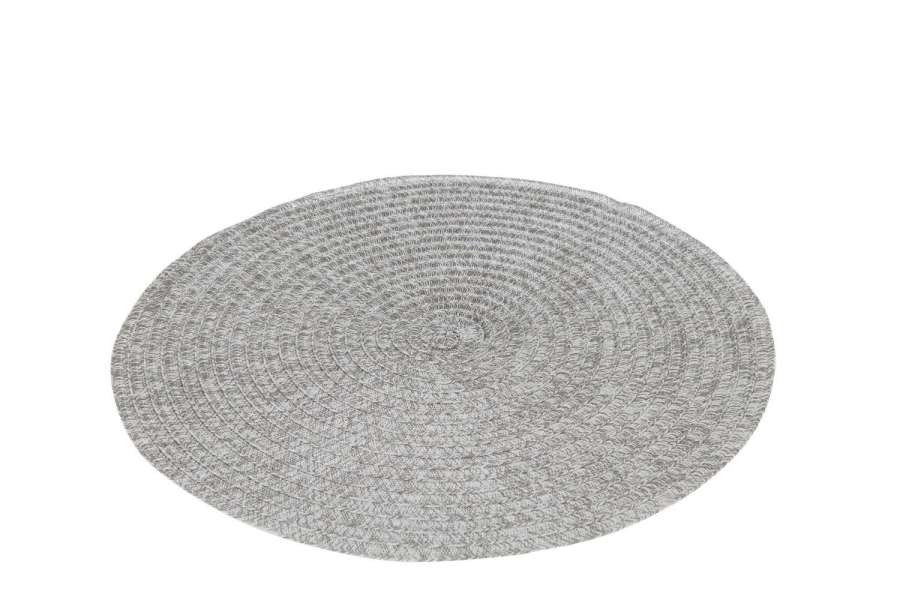PLACEMAT ROUND BRAIDED GREY