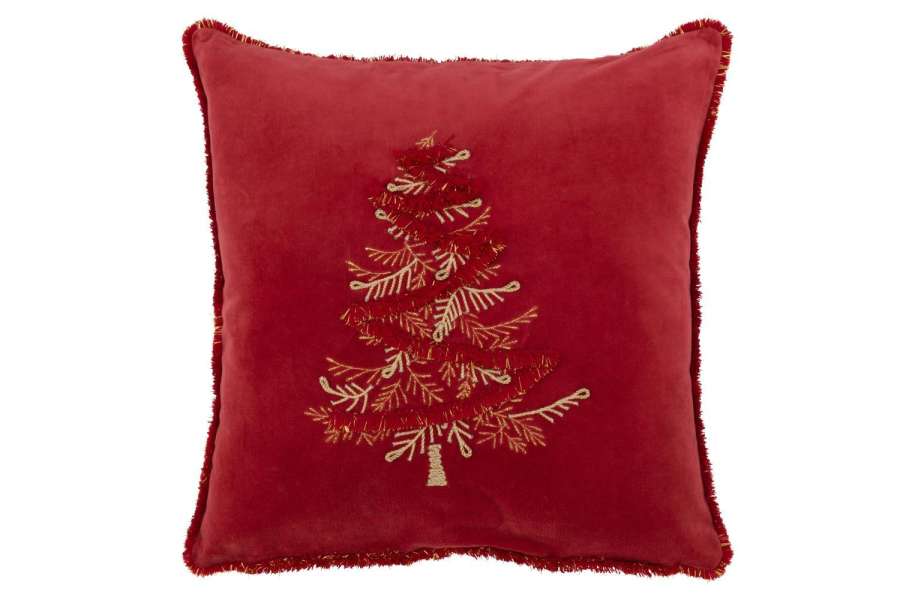 CUSHION TREE TEXTILE RED/GOLD
