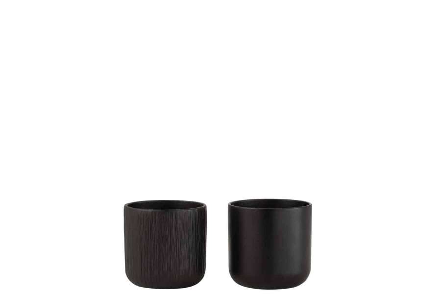FLOWERPOT GEN CERAMIC BLACK EXTRA SMALL ASSORTMENT OF 2
