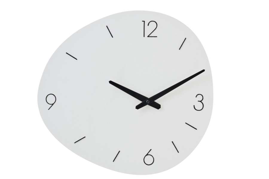 WALL CLOCK OVAL METAL WHITE