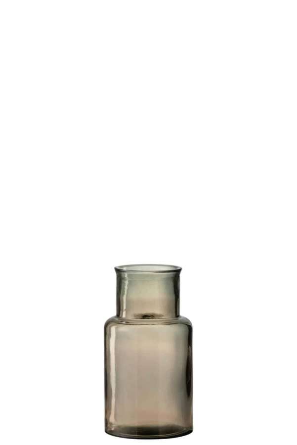 VASE CYLINDER GLASS LIGHT BROWN SMALL