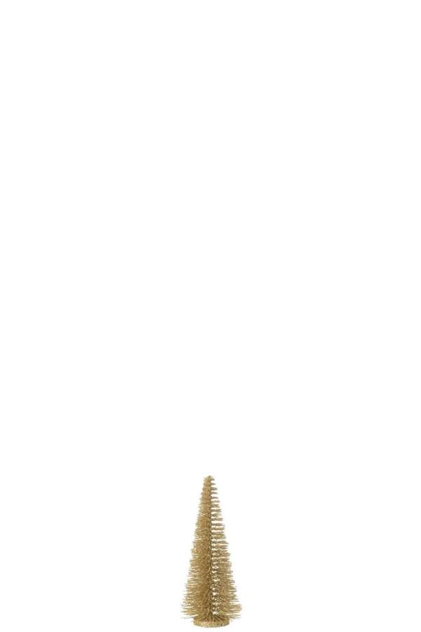 CHRISTMAS TREE DECO GLITTERS PLASTIC LIGHT GOLD SMALL