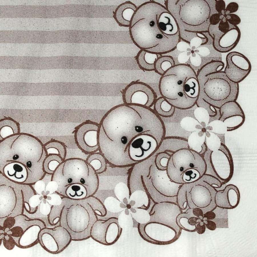 Serviett Lunch  33X33Cm Bamser Brun