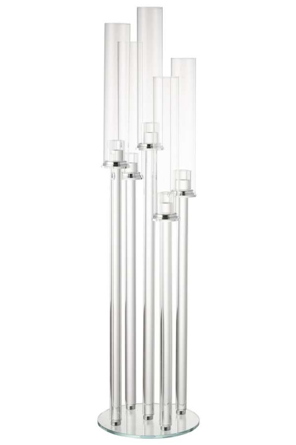 CANDLE HOLDER 5 THIN GLASS TRANSPARENT