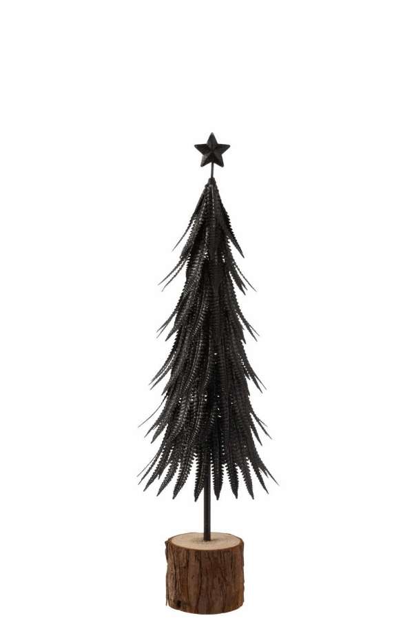 CHRISTMAS TREE METAL GLITTER BLACK SMALL