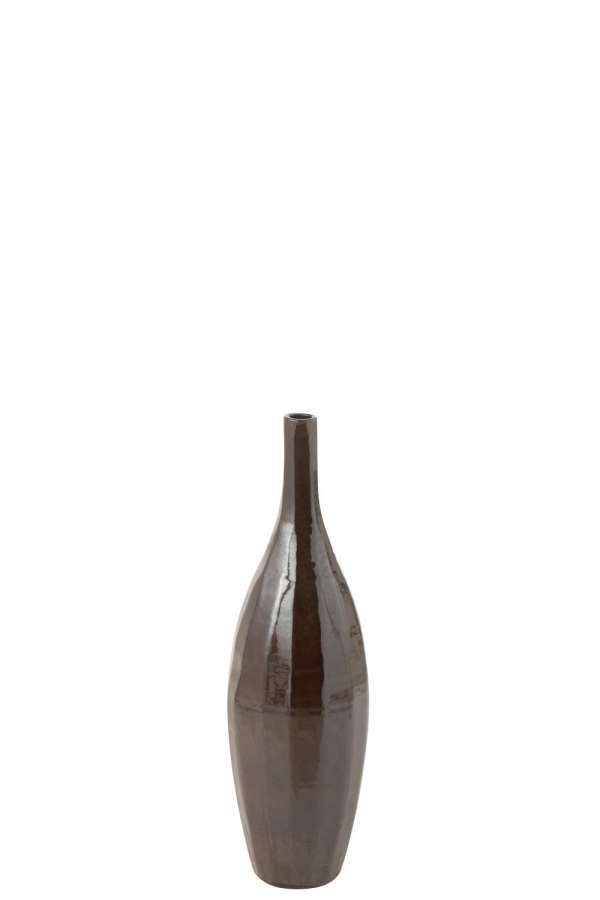 VASE BOTTLE TERRA SHINY BROWN SMALL
